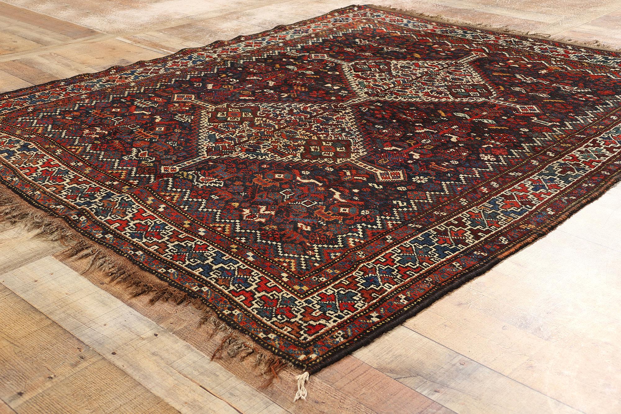 Late 19th Century Antique Persian Shiraz Rug For Sale 1