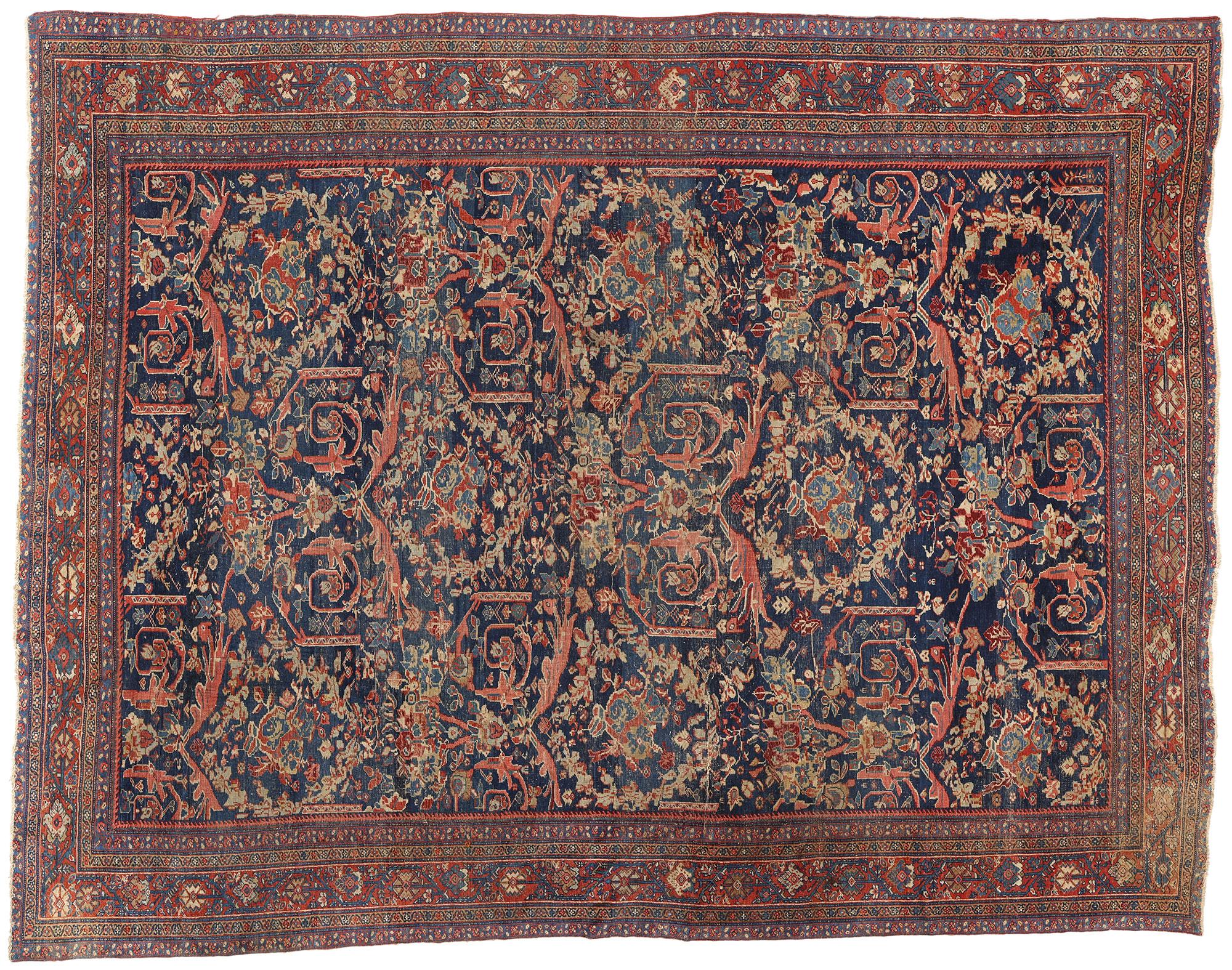 Tappeto persiano Sultanabad antico della fine del XIX secolo con stile moderno in vendita 4