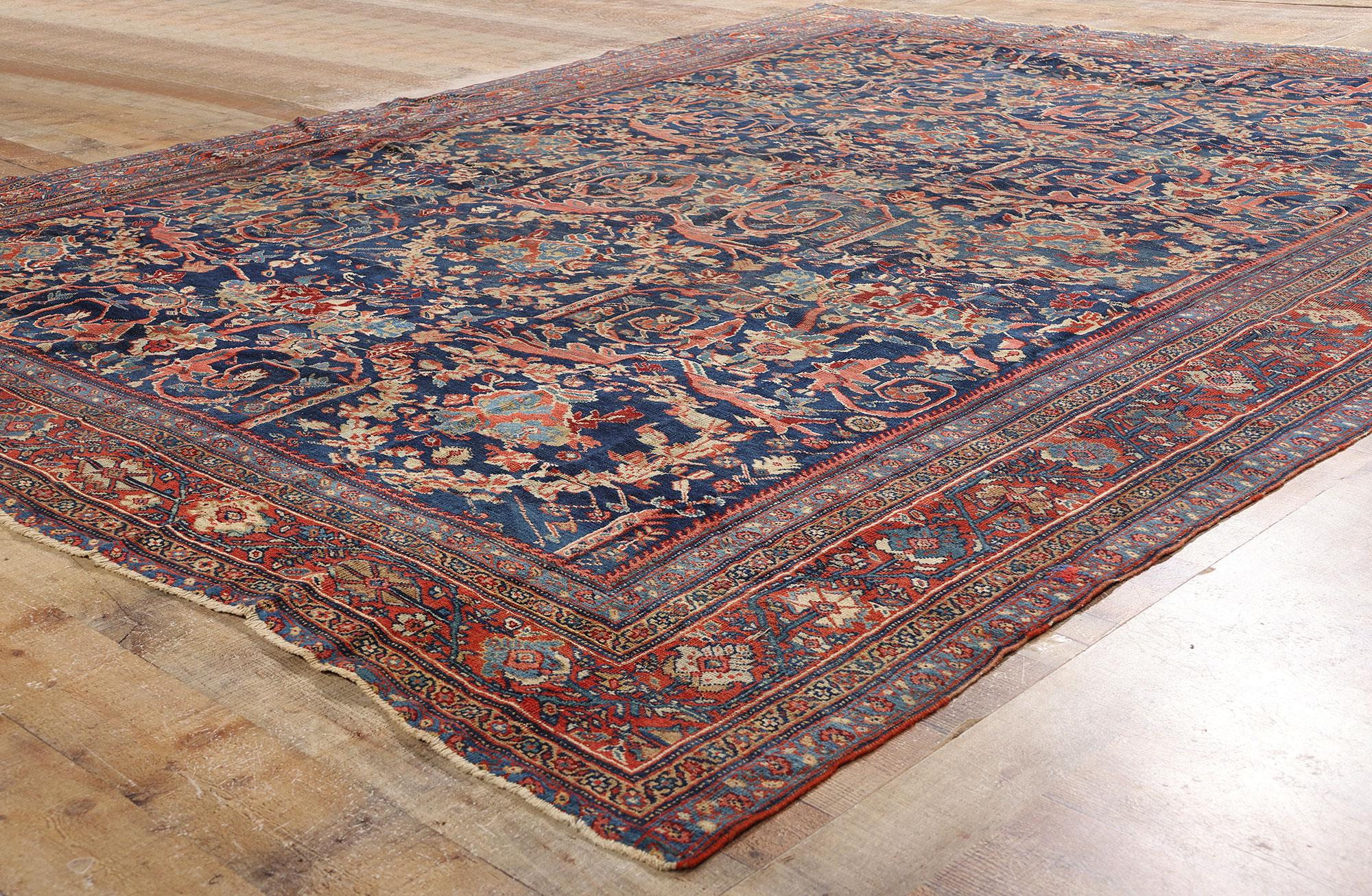 Tappeto persiano Sultanabad antico della fine del XIX secolo con stile moderno in vendita 1