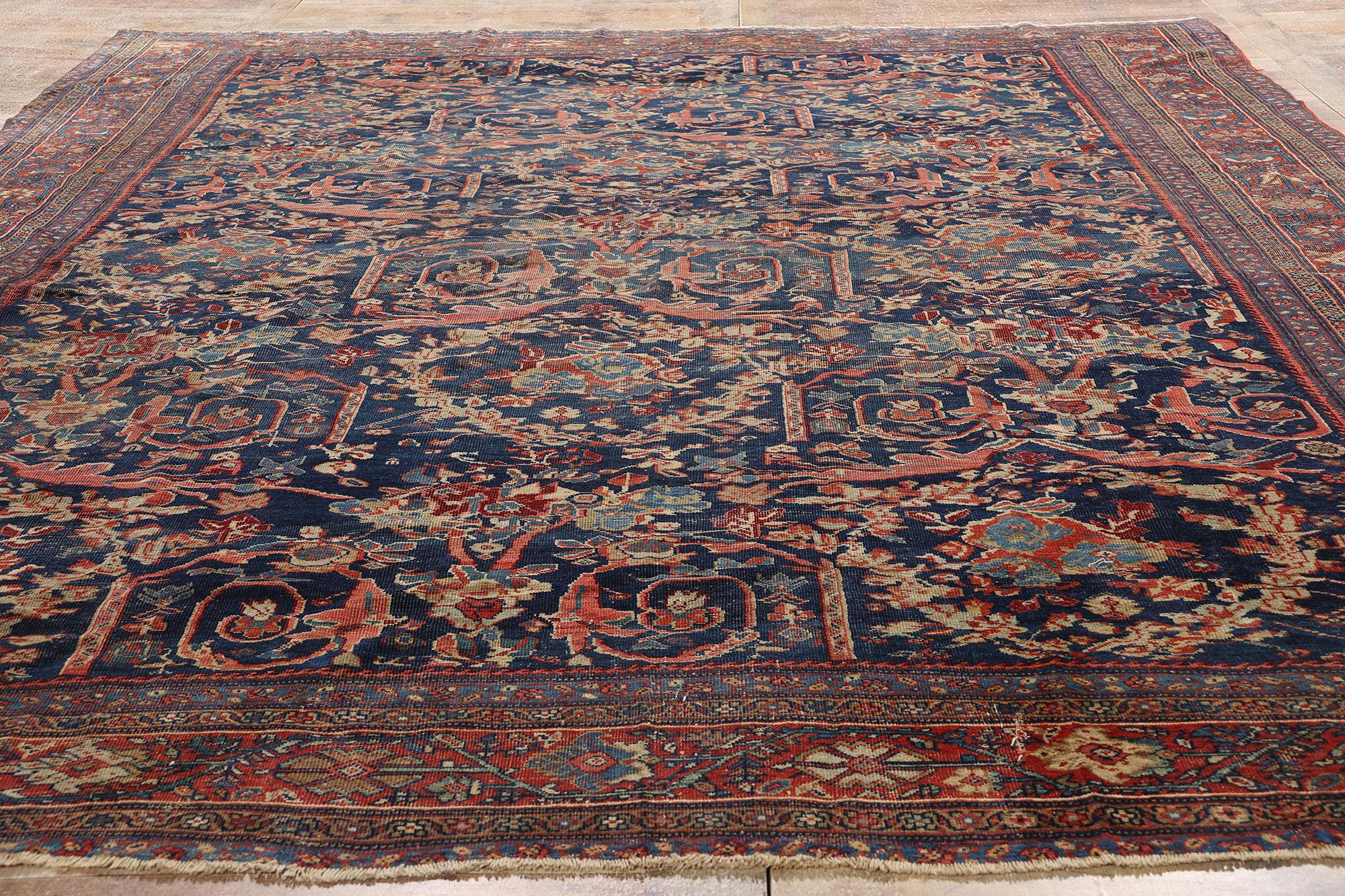 Tappeto persiano Sultanabad antico della fine del XIX secolo con stile moderno in vendita 2