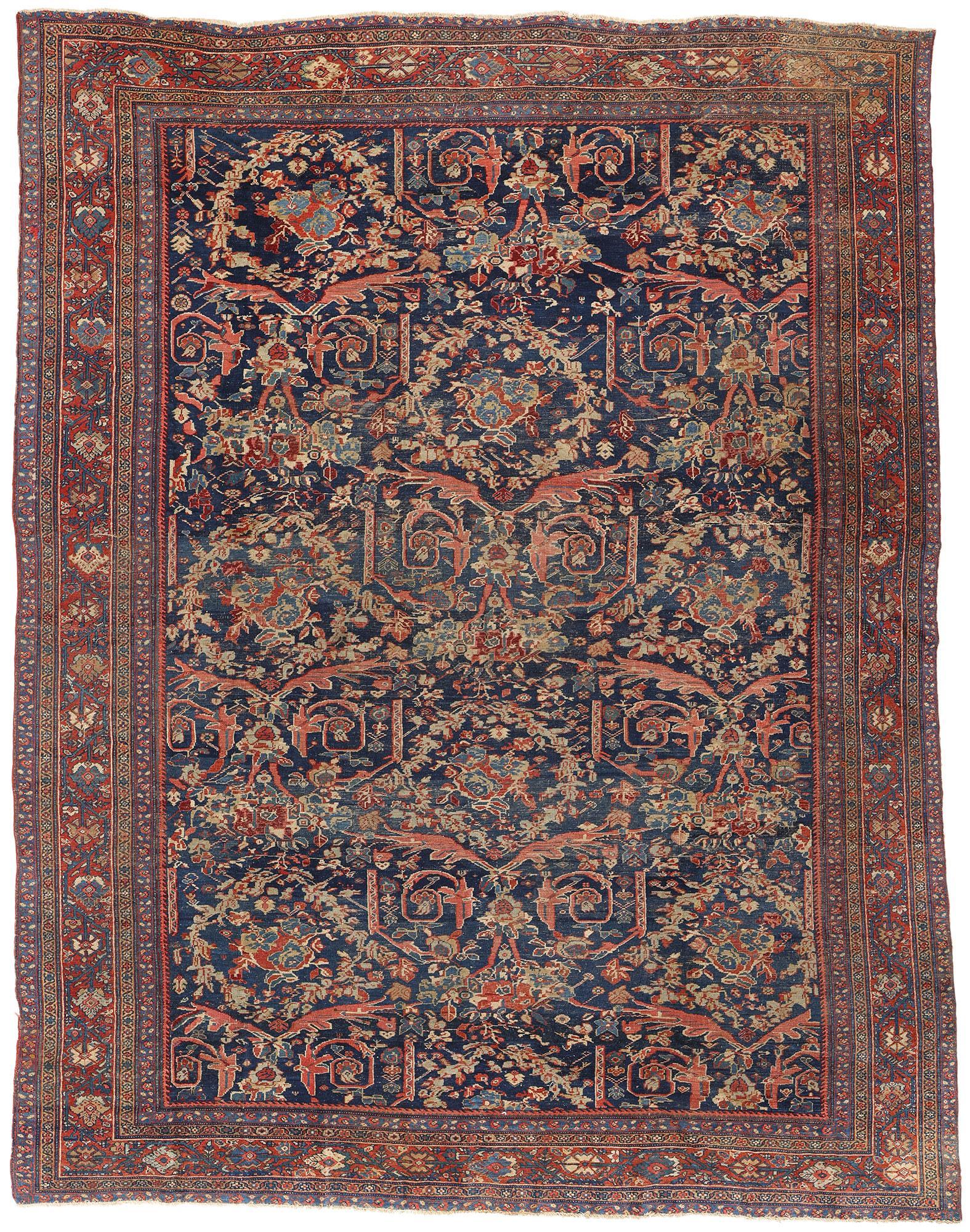 Late 19th Century Antique Persian Sultanabad Carpet with Modern Style