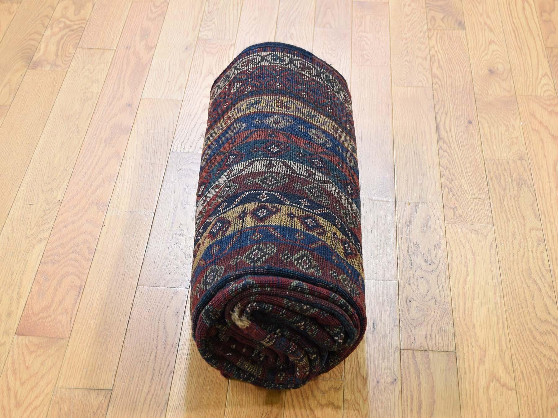 Late 19th Century Antique Persian Tribal Lori Buft Rug Shawl Des In Good Condition For Sale In Carlstadt, NJ