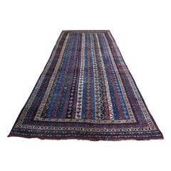 Late 19th Century Antique Persian Tribal Lori Buft Rug Shawl Des