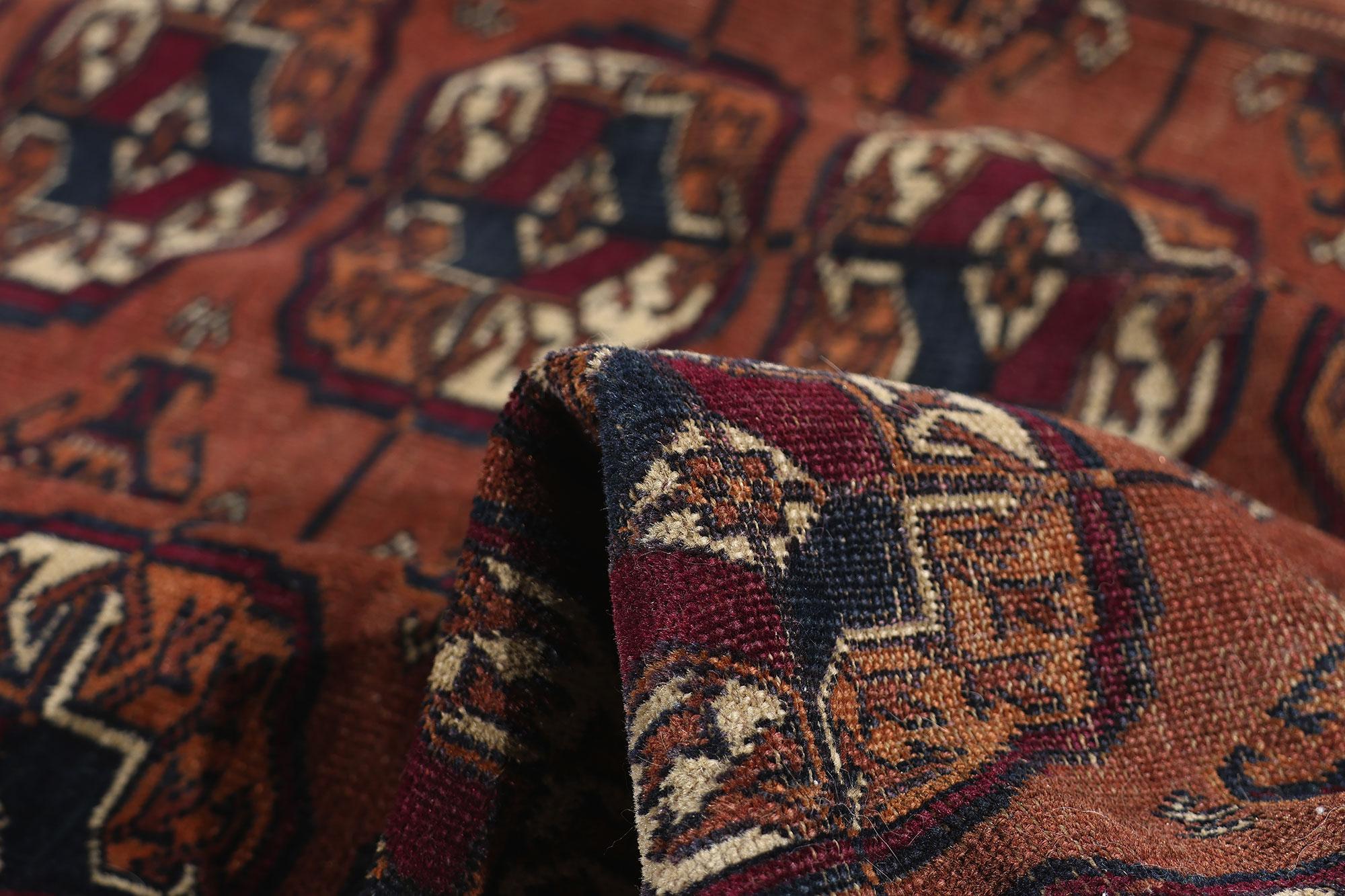 Late 19th Century Antique Persian Turkoman Tekke Carpet with Tribal Style For Sale 1