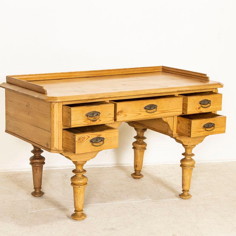 Danish Late 19th Century Antique Pine Desk from Denmark, Hans Christian Andersen 5-Dra
