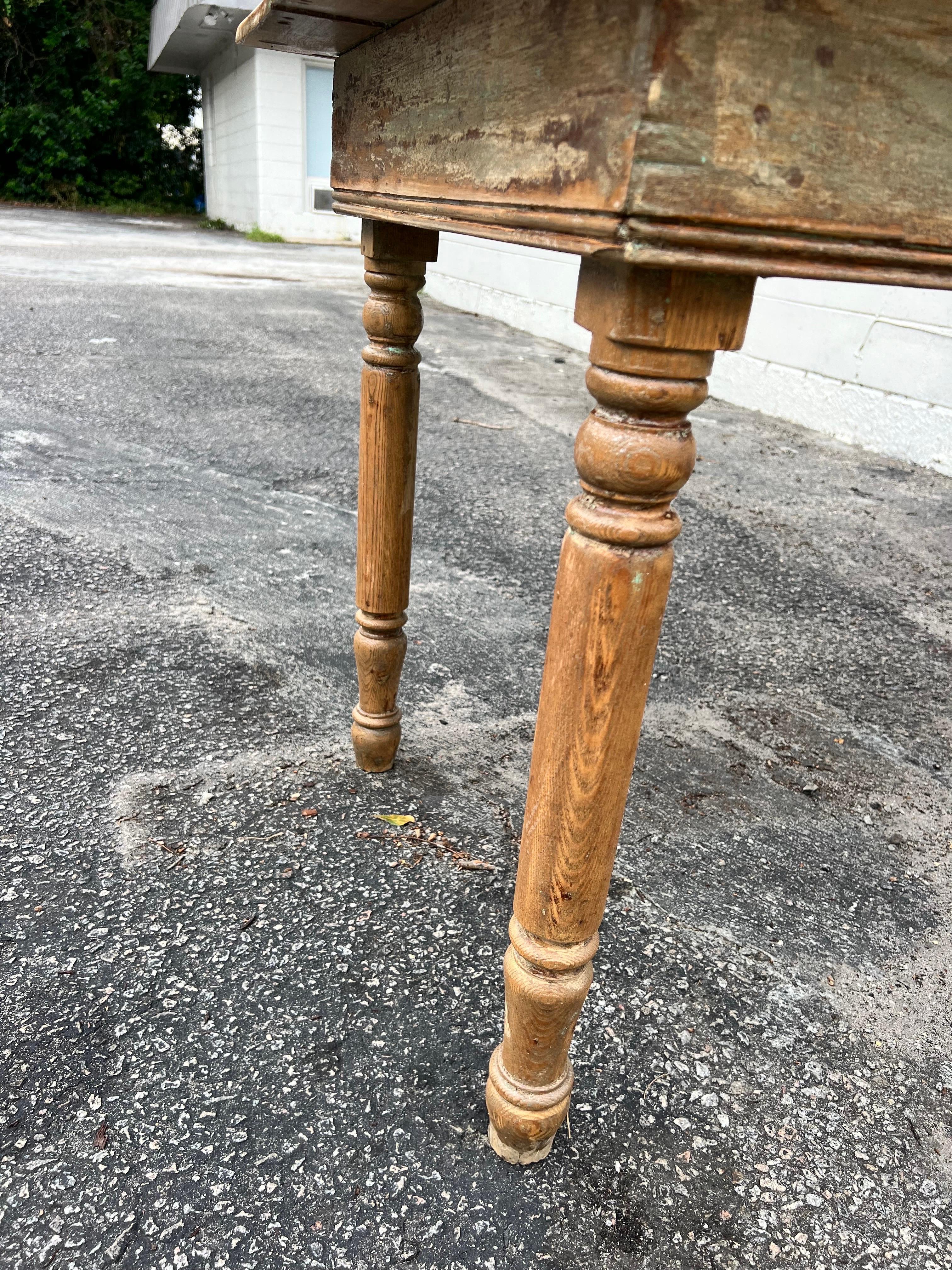 Late 19th Century Antique Pine Farmhouse Table For Sale 8