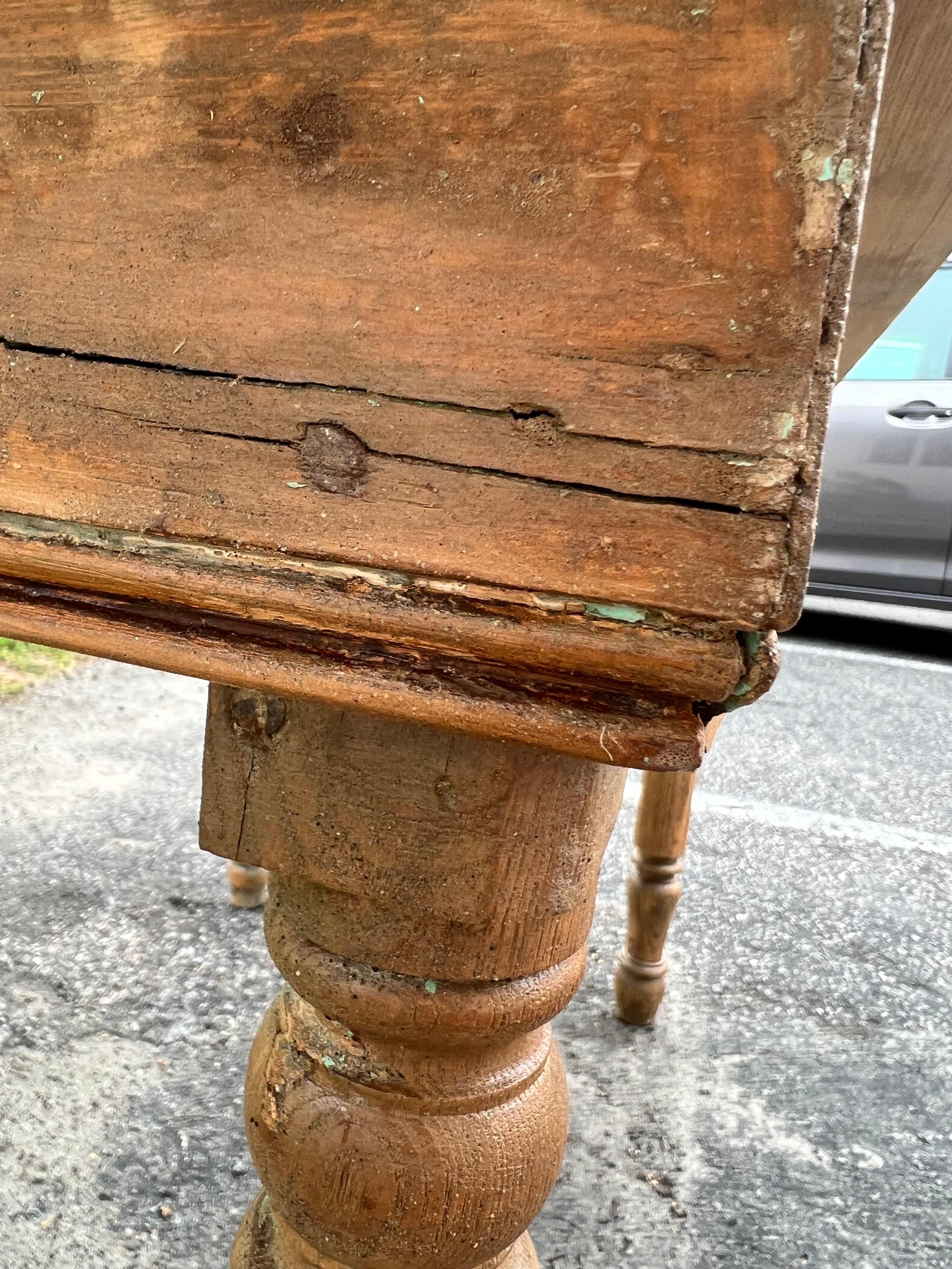 Late 19th Century Antique Pine Farmhouse Table For Sale 3