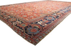 The Imperial Garden: Late 19th Century Persian Serapi Masterpiece of Elegance