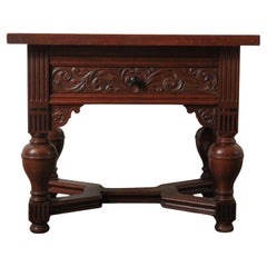Late 19th Century Antique Renaissance Revival Carved Oak Table