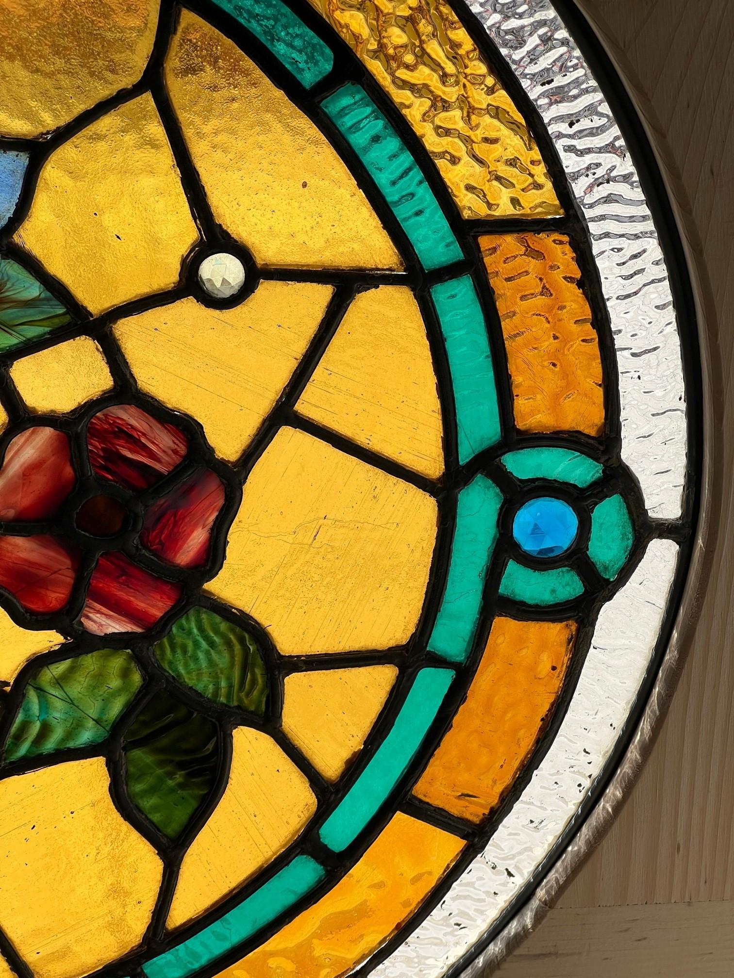 stained glass circle window