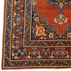 Late 19th Century Antique Rug, Natural Dyed Room Wool Rug