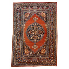 Late 19th Century Antique Rug, Natural Dyed Room Wool Rug
