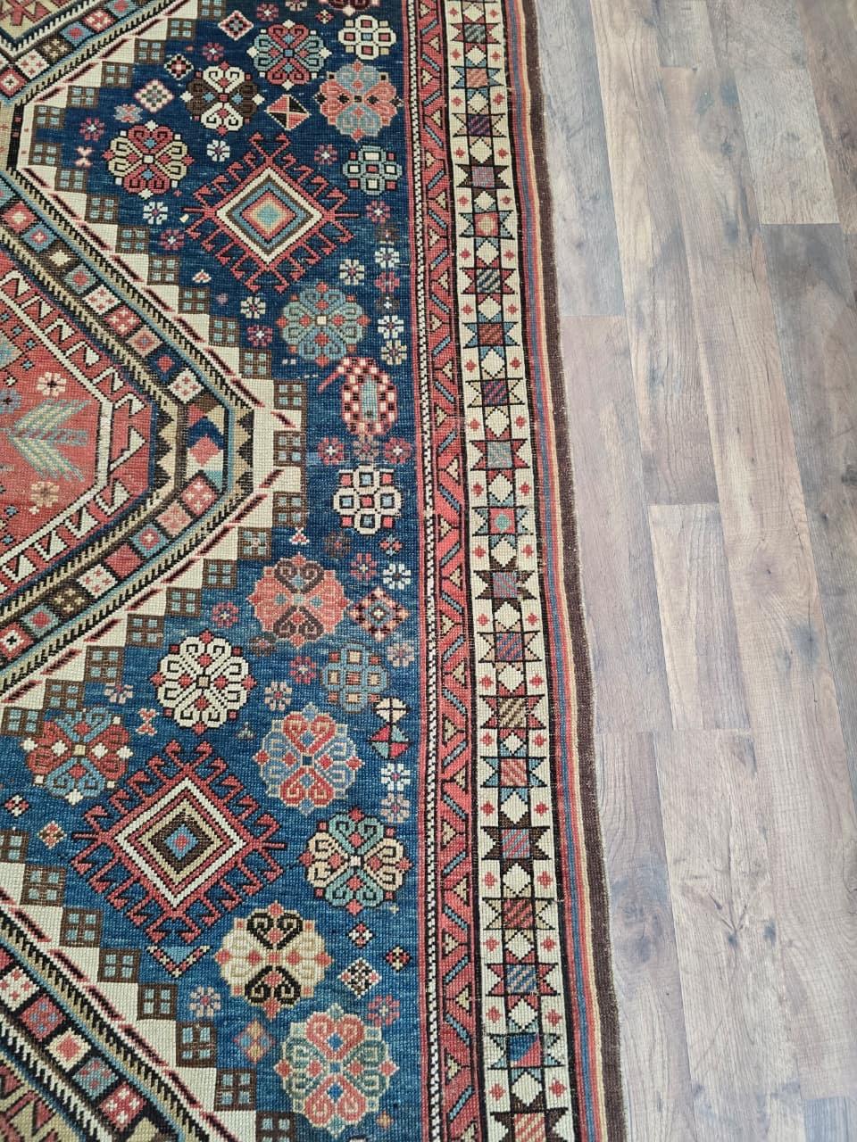 Tappeto antico Shirvan caucasico della fine del 19° secolo, circa 1880 - 122