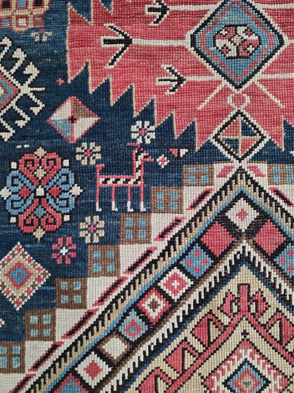 Tappeto antico Shirvan caucasico della fine del 19° secolo, circa 1880 - 122