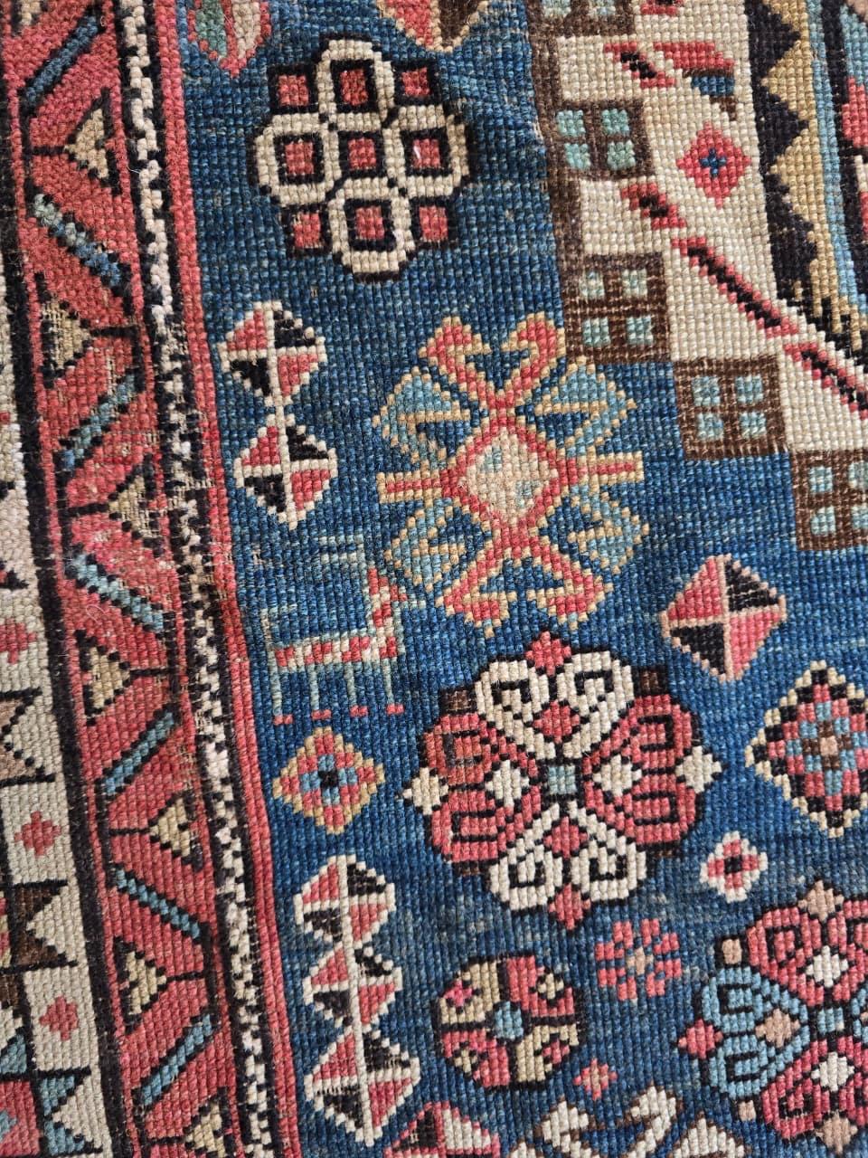 Tappeto antico Shirvan caucasico della fine del 19° secolo, circa 1880 - 122