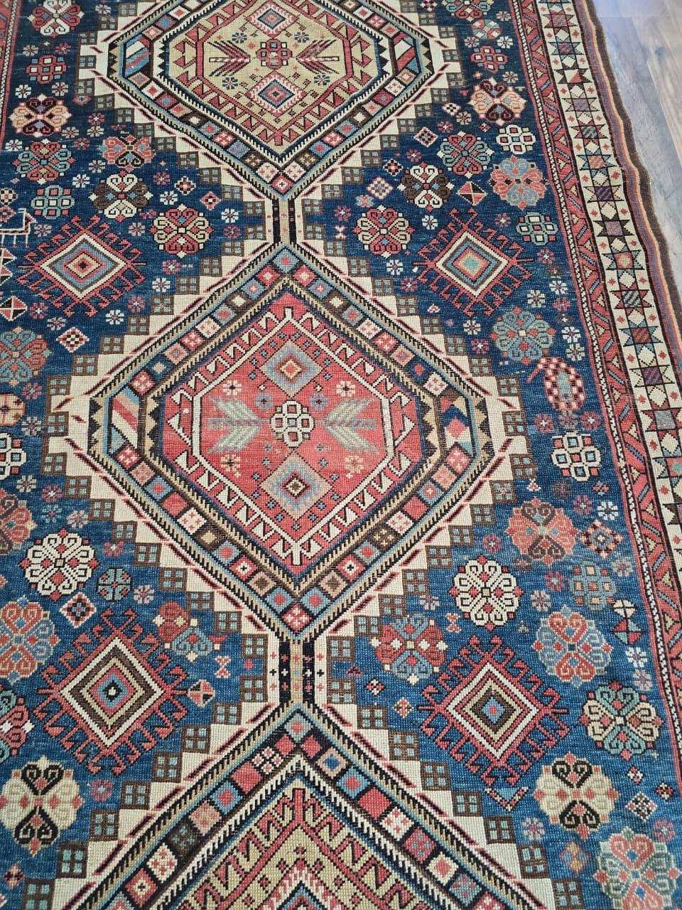 Tappeto antico Shirvan caucasico della fine del 19° secolo, circa 1880 - 122