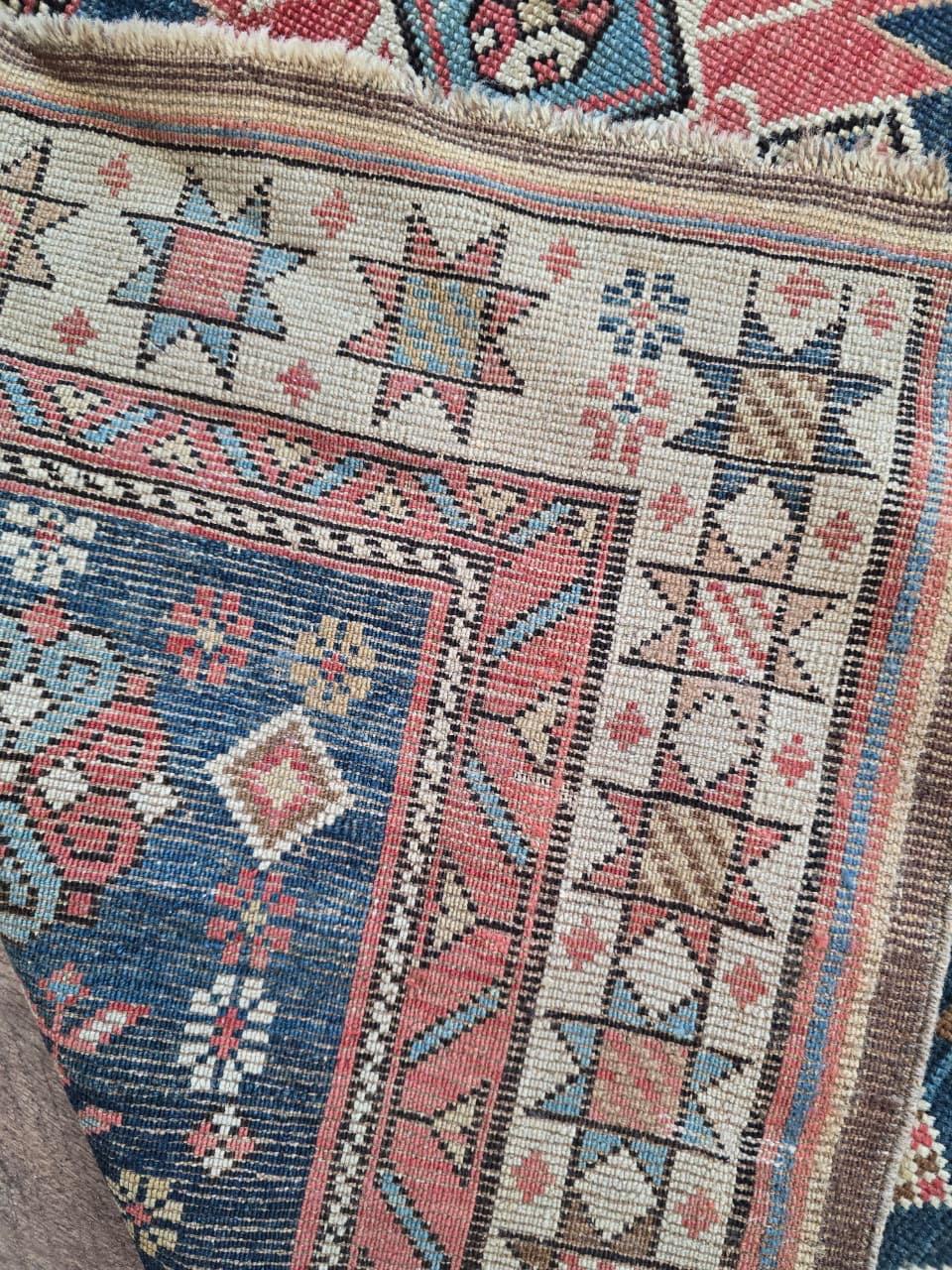 Tessuto a mano Tappeto antico Shirvan caucasico della fine del 19° secolo, circa 1880 - 122