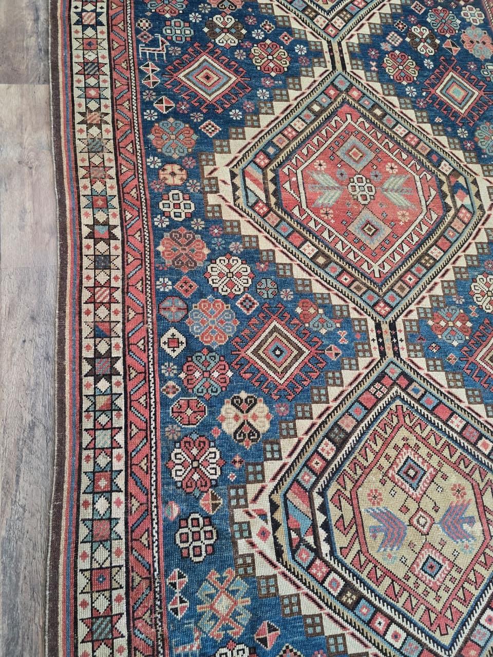 Tappeto antico Shirvan caucasico della fine del 19° secolo, circa 1880 - 122