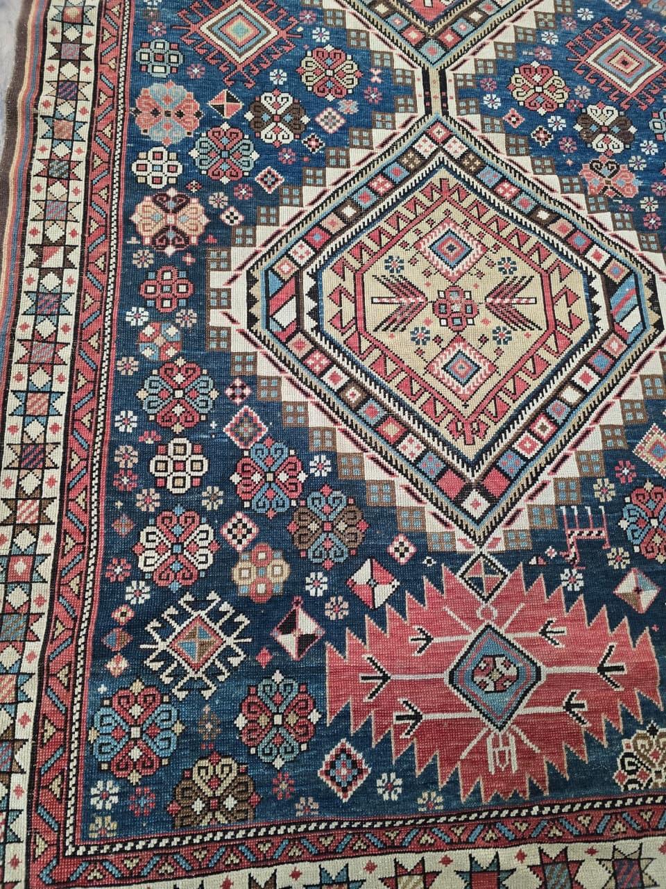 Lana Tappeto antico Shirvan caucasico della fine del 19° secolo, circa 1880 - 122