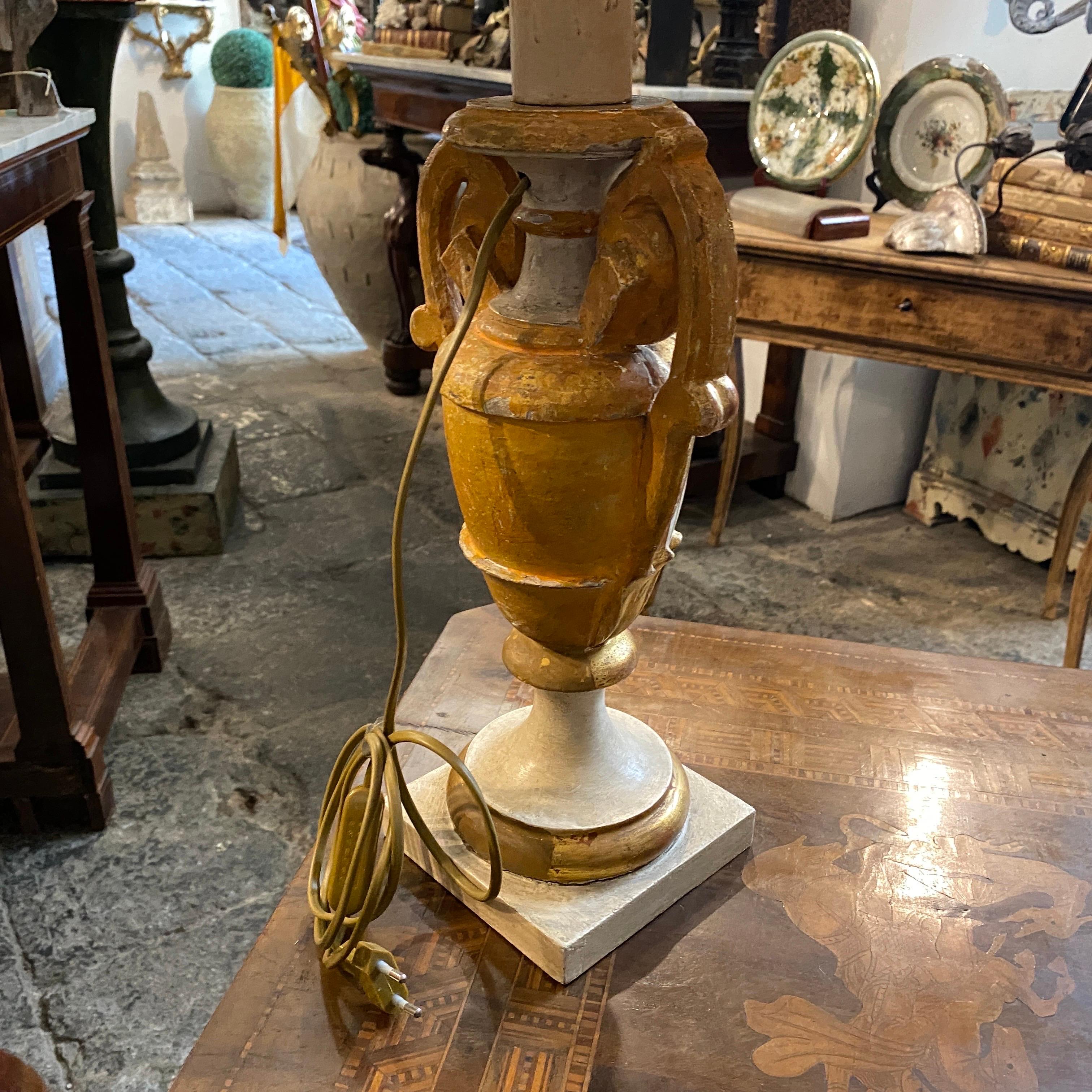 Late 19th Century Antique Sicilian Palm Holder Become Table Lamp For Sale 4