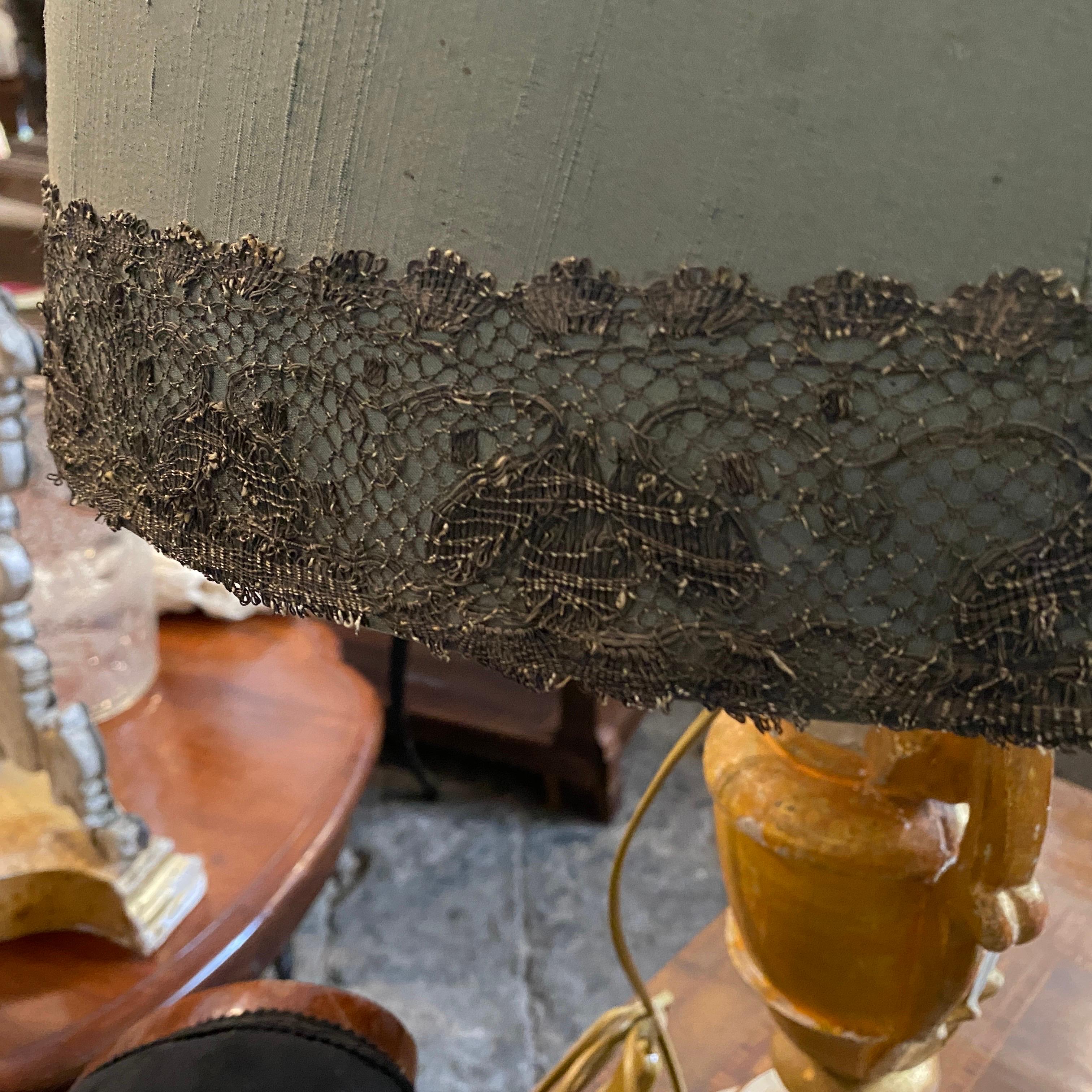 Antike sizilianische Palmenhalter-Tischlampe aus dem späten 19. Jahrhundert im Zustand „Gut“ im Angebot in Catania, Sicilia