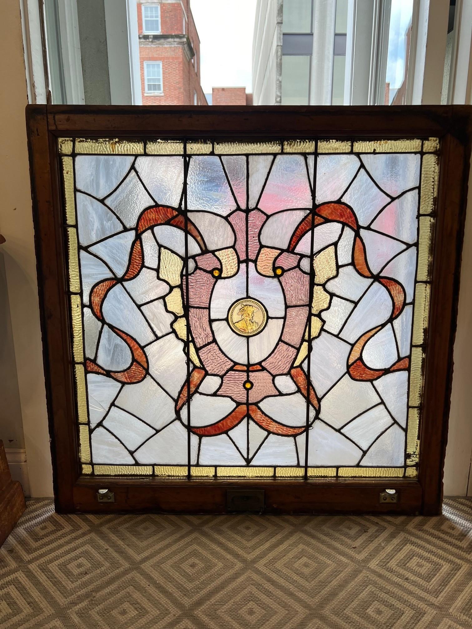Late 19th Century Antique Stained Glass Window  For Sale 6
