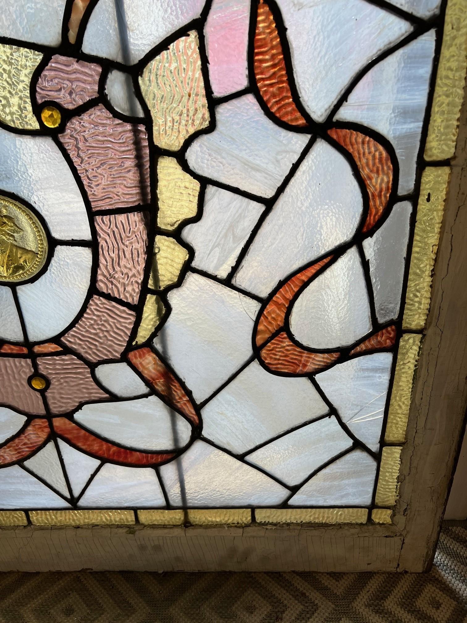 Late 19th Century Antique Stained Glass Window  For Sale 1