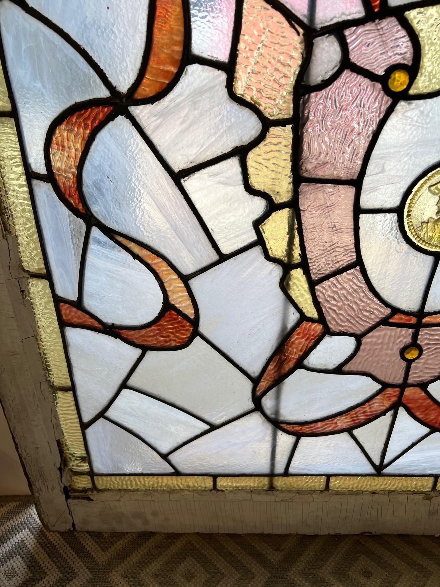 Late 19th Century Antique Stained Glass Window  For Sale 2