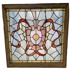 Antikes Buntglasfenster aus dem späten 19. Jahrhundert 