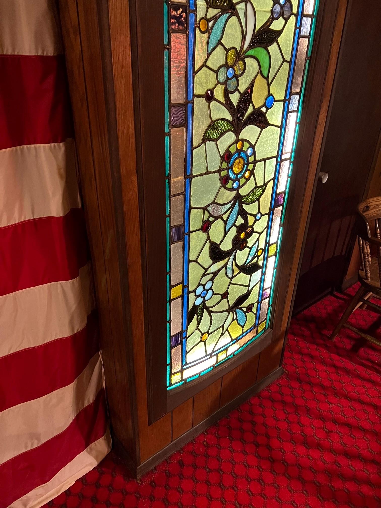 antique stained glass door