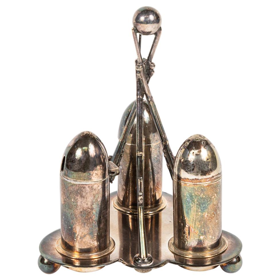 Late 19th Century Sterling Silver Three-Piece English Condiment Set