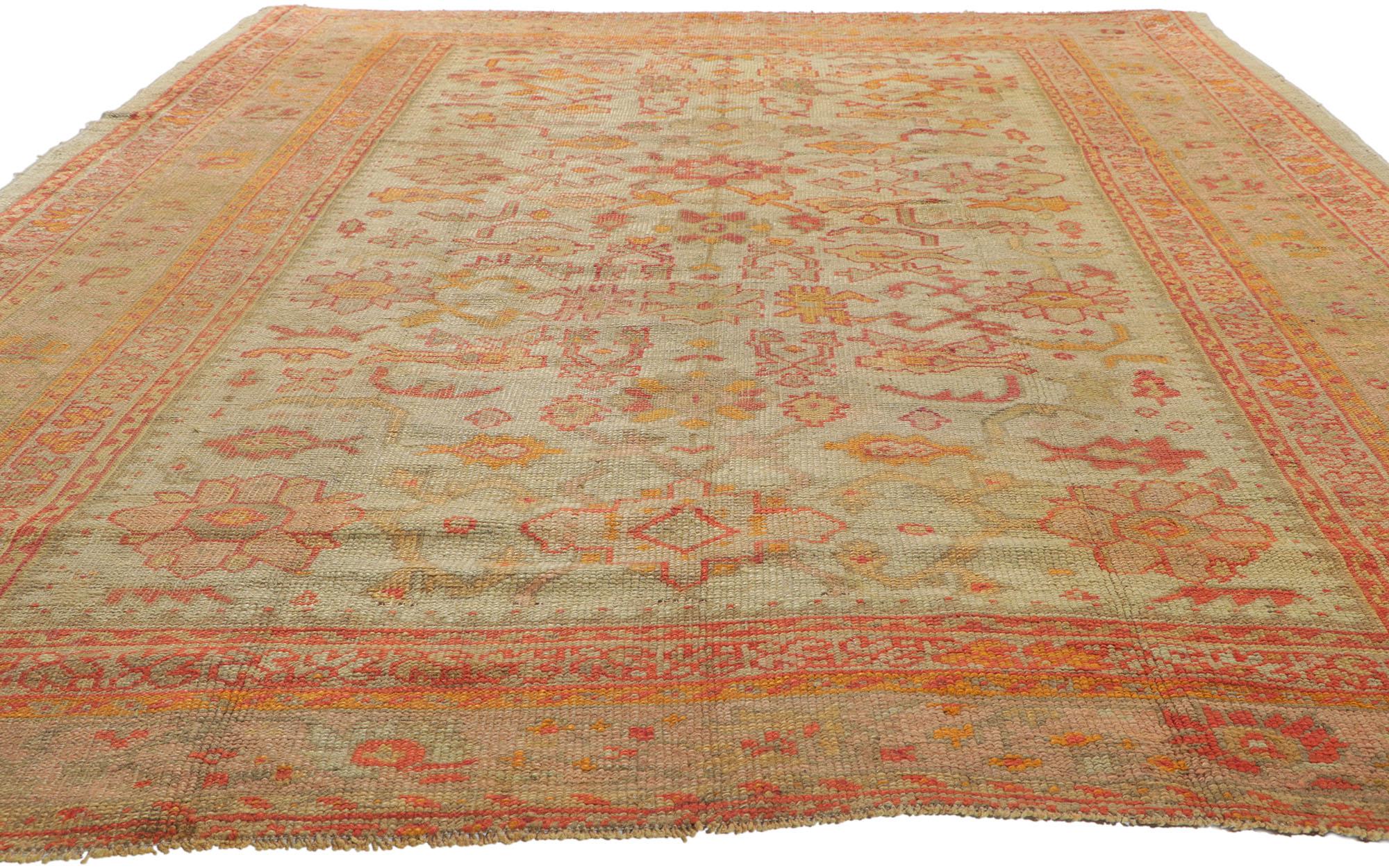 antique oushak turkish area rug