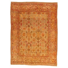 Late 19th Century Antique Turkish Oushak Rug with Modern Style