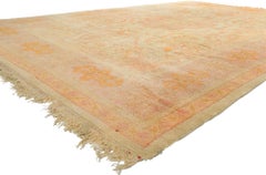 Late 19th Century Antique Turkish Oushak Rug with Soft Colors