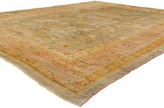 Late 19th Century Antique Turkish Oushak Rug with Time-Softened Colors