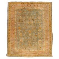 Late 19th Century Antique Turkish Oushak Rug with Time-Softened Colors