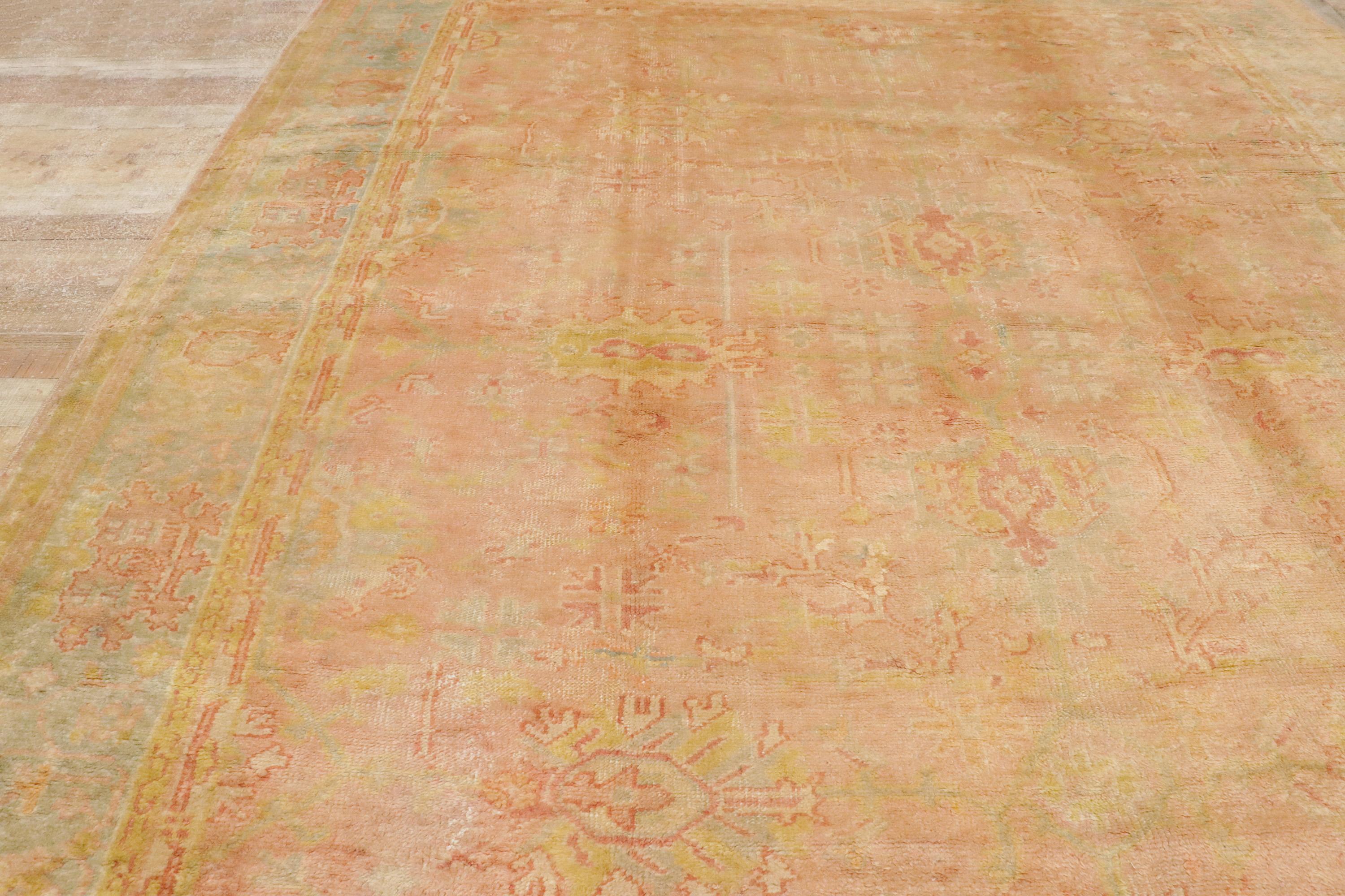 Late 19th Century Turkish Oushak Rug with Traditional Style For Sale 2