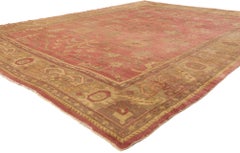 Fin du 19e siècle, ancien tapis turc Oushak de style traditionnel