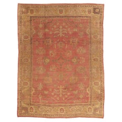 Fin du 19e siècle, ancien tapis turc Oushak de style traditionnel