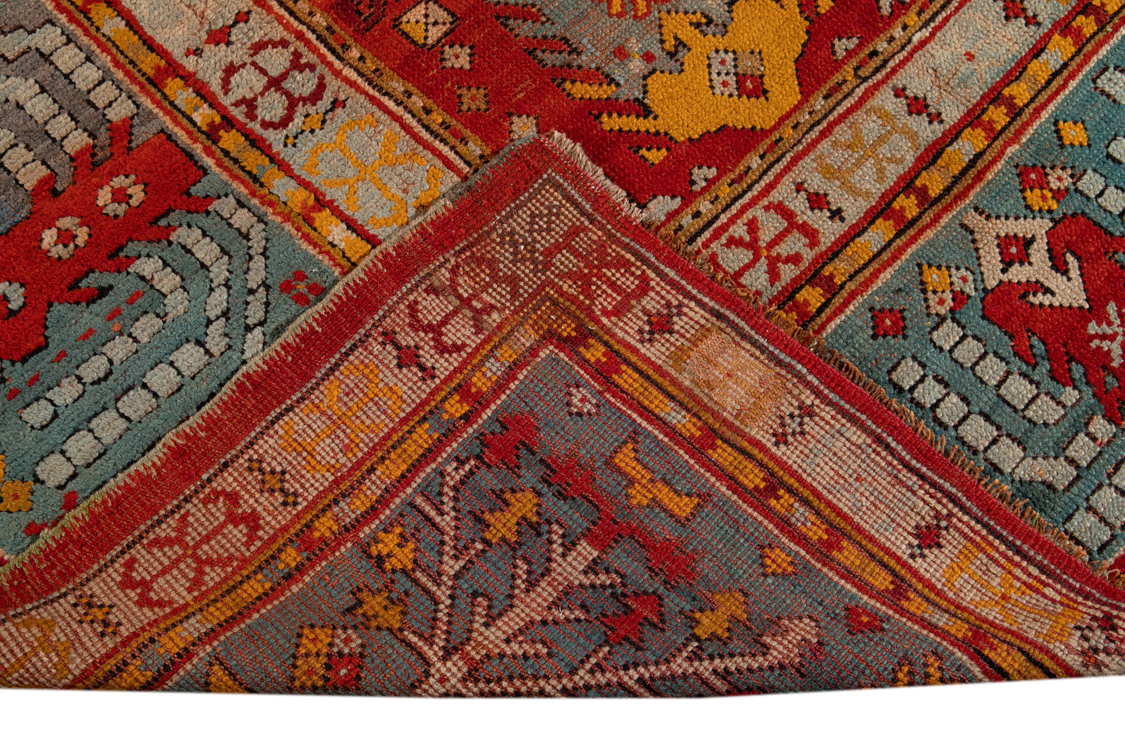 Late 19th Century Antique Turkish Oushak Wool Rug For Sale 7