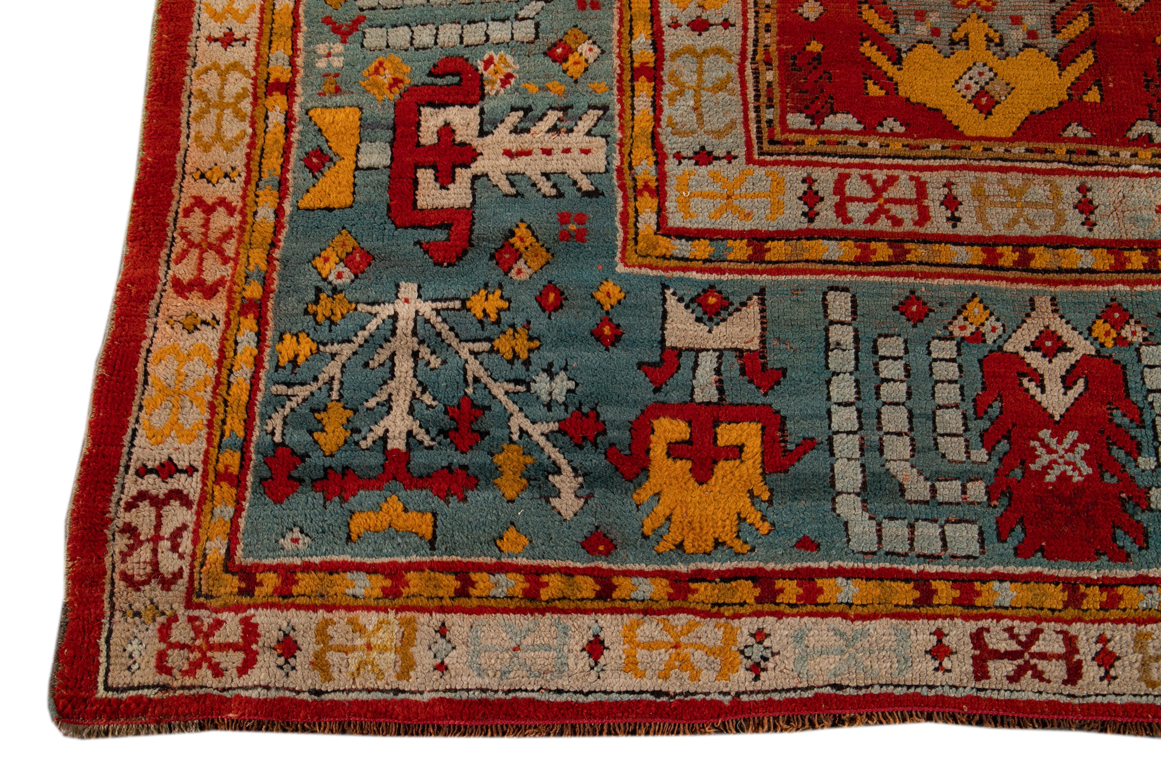 Late 19th Century Antique Turkish Oushak Wool Rug For Sale 5