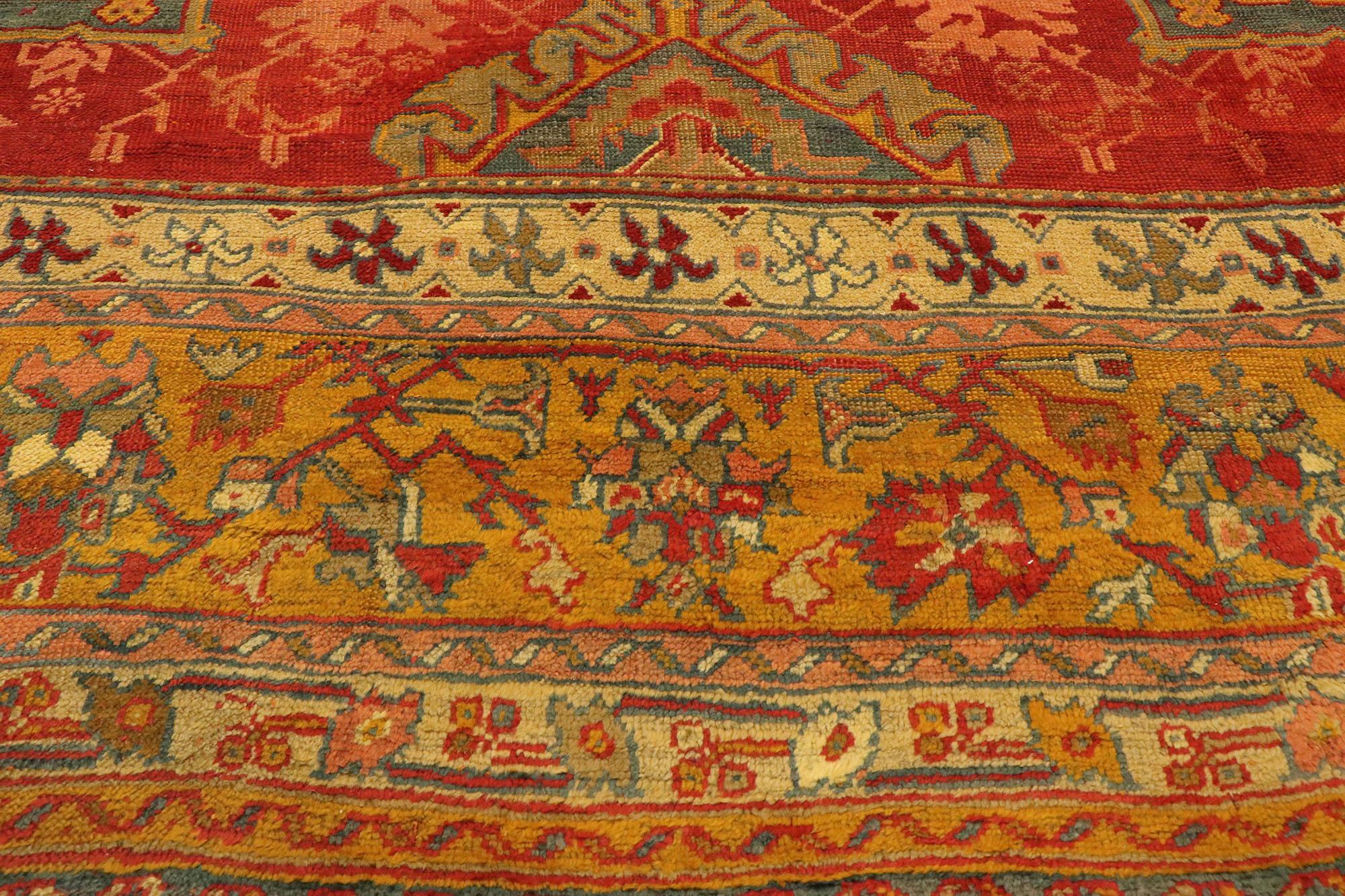 Hand-Knotted 1880s Oversized Antique Turkish Smyrna Rug, Hotel Lobby Size Carpet For Sale