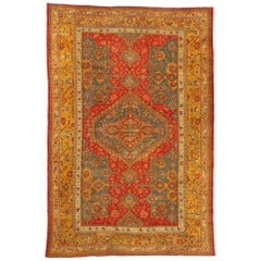 Late 19th Century Antique Turkish Smyrna Oushak Rug,  12'06 x 18'08