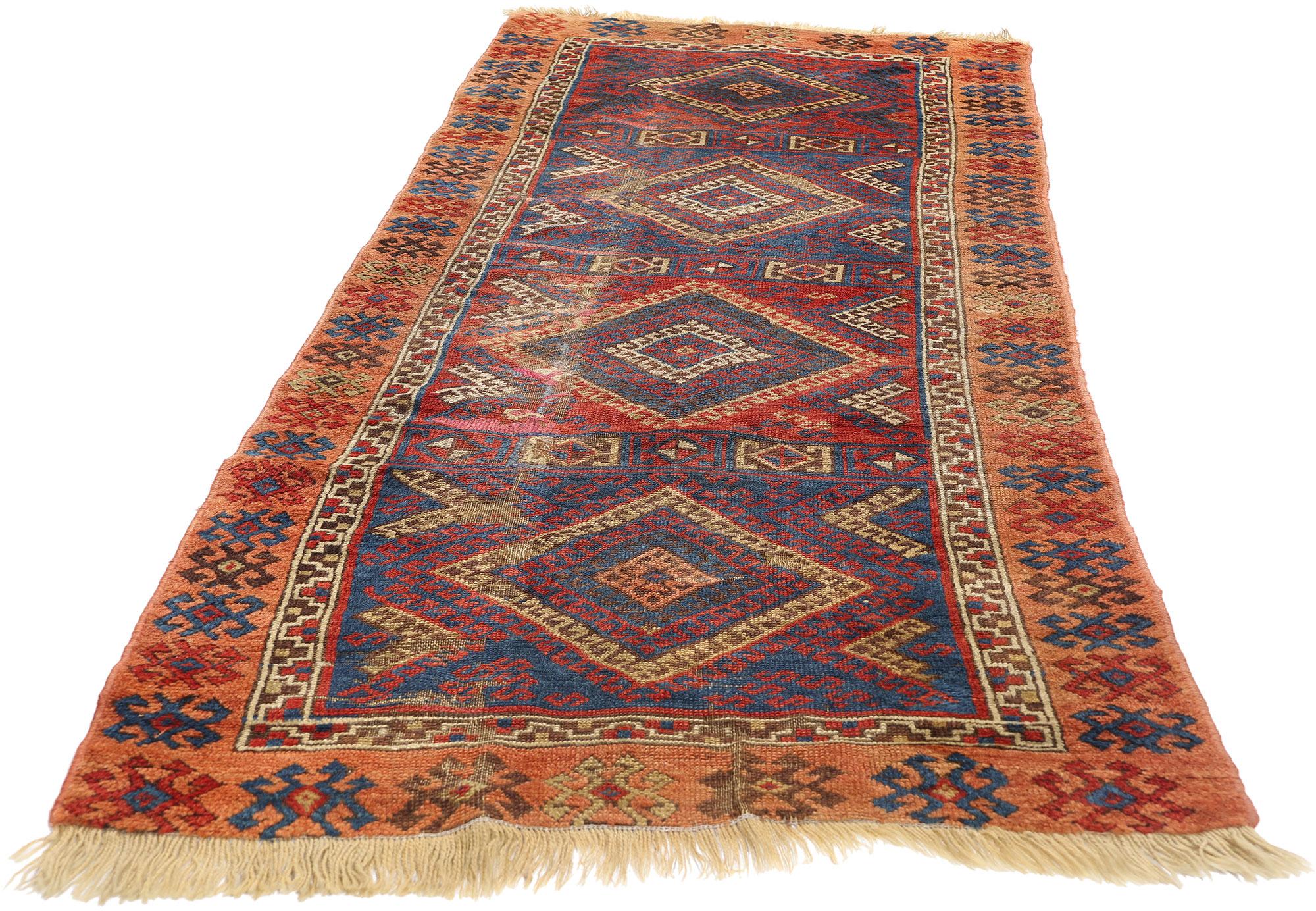 Colonial espagnol Fin du 19e siècle, ancien tapis turc Yuruk de style Modern Tribal en vente
