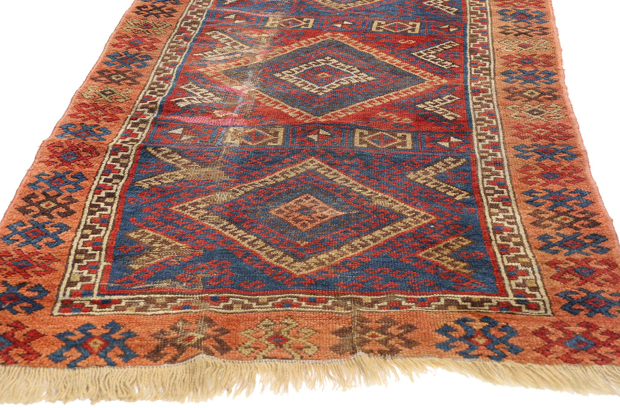 Turc Fin du 19e siècle, ancien tapis turc Yuruk de style Modern Tribal en vente