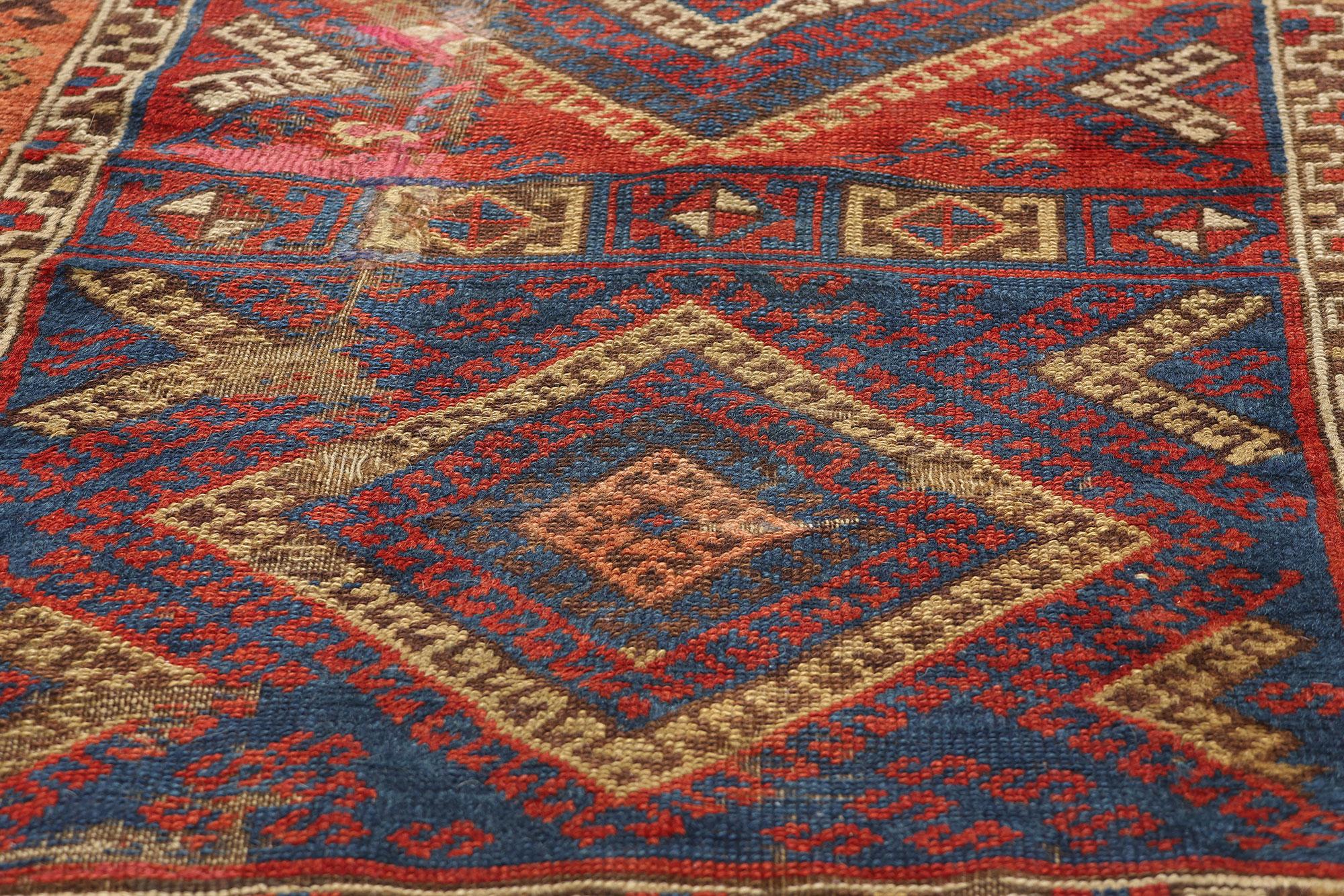 Tissé à la main Fin du 19e siècle, ancien tapis turc Yuruk de style Modern Tribal en vente
