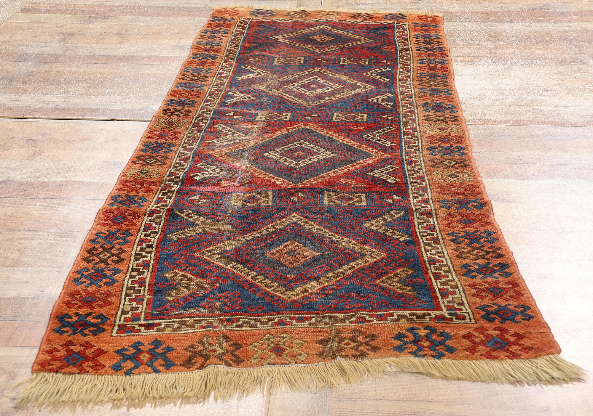 Laine Fin du 19e siècle, ancien tapis turc Yuruk de style Modern Tribal en vente