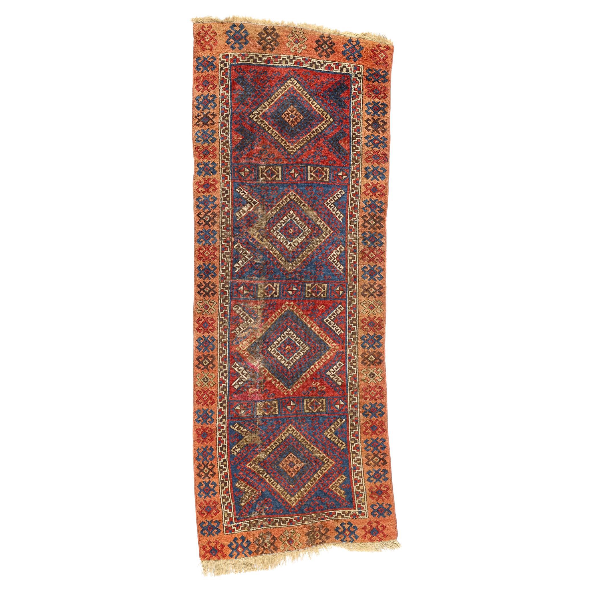 Late 19th Century Antique Turkish Yuruk Carpet with Modern Tribal Style