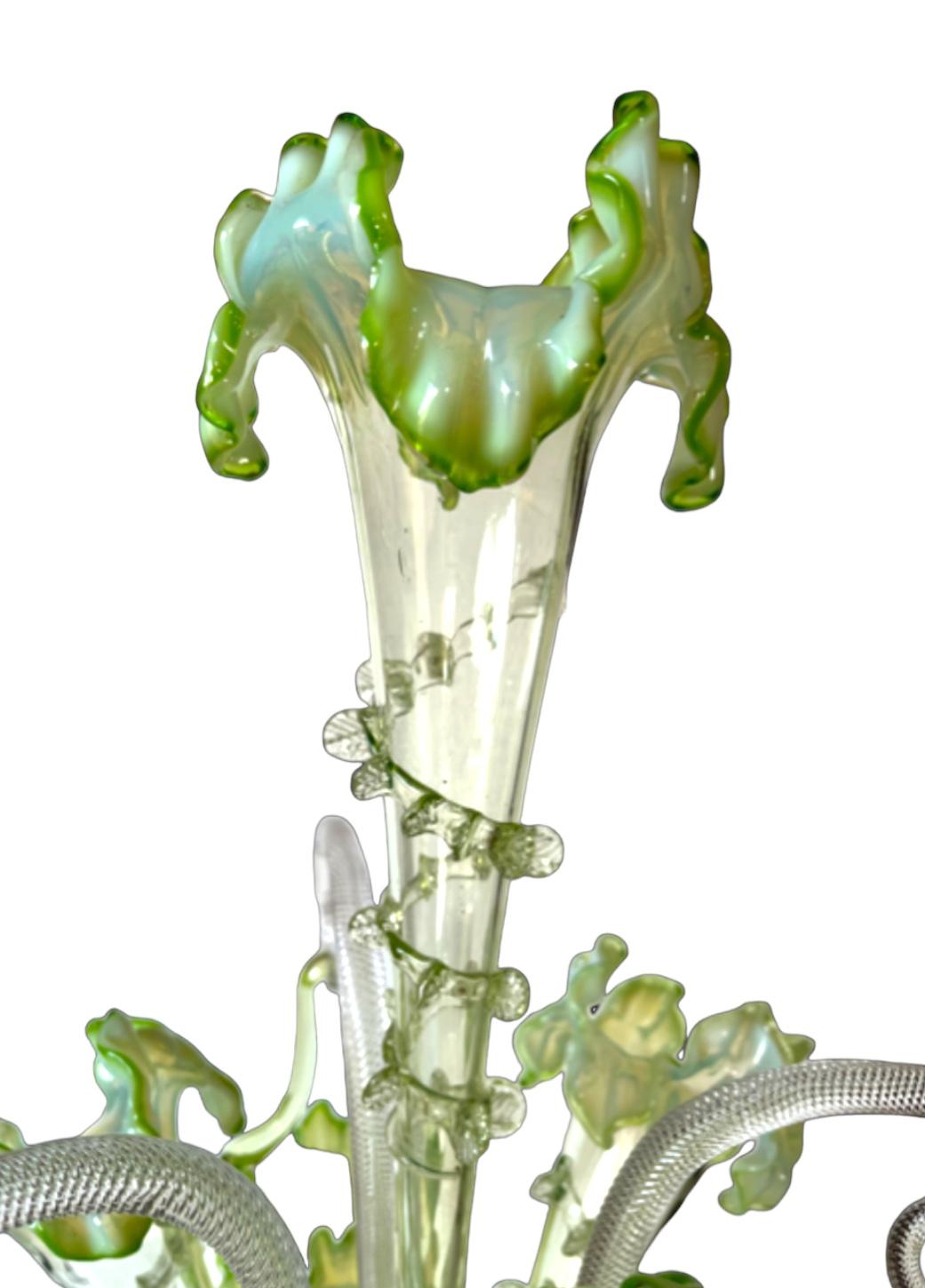 Late 19th Century Antique Victorian Glass Epergne Centerpiece For Sale 1