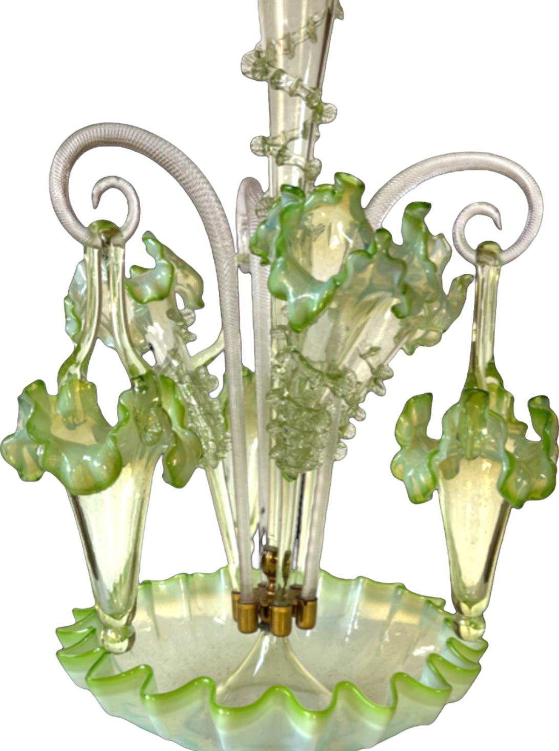 Late 19th Century Antique Victorian Glass Epergne Centerpiece For Sale 2